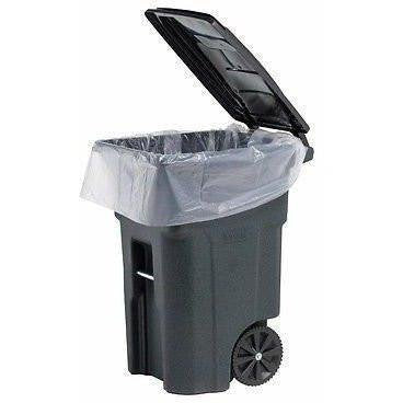PlasticMill Contractor Bags Heavy Duty - Commercial, Industrial Garbage Bags - Clear Construction Trash Bags - Outdoor, Garden Trash Bags, 100-Gallon, 3 Mil, 67"x79" (25-Count)