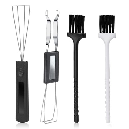 2PCS Keycap Puller and Switch Puller with 2PCS Keyboard Brush, Keycap Remover Switch Puller Mechanical Stainless Steel Keyboard Remover Keyboard Cleaning and Fixing Tool for Mechanical Keyboard