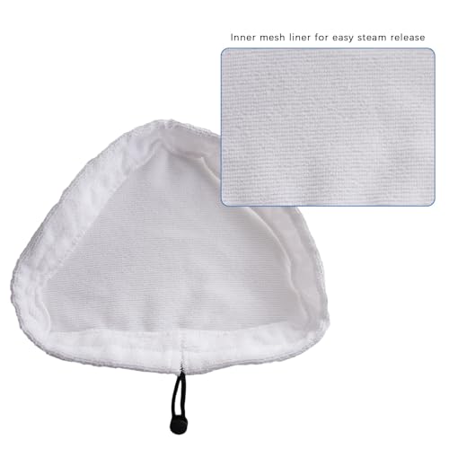 3Pcs Triangular Steam Mop Replacement Pads, Washable Microfiber Cleaning Pads 11.02 x 8.66 Inches