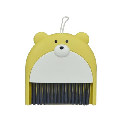 Mini Broom and Dustpan Set 6.2x6.3 Inches Compact Hand Broom for Desktop Table Countertop Car Office Kitchen Small Space Cleaning(Yellow) - color: Yellow