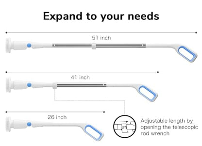 CAKILA Electric Spin Scrubber,Cordless Shower Cleaning Brush with 7 Replaceable Heads,Detachable Long Handle for Bathroom, Floor, Tile, Kitchen,Ideal Gift for Elders
