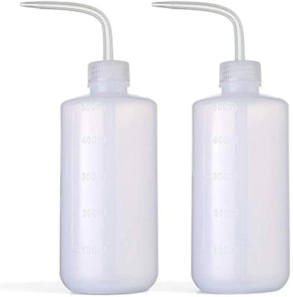2pcs 500ml/17oz Safety Wash Bottle - Green Plastic Squeeze Bottle for Medical Label Soap Cleaning - size: 2x500ml