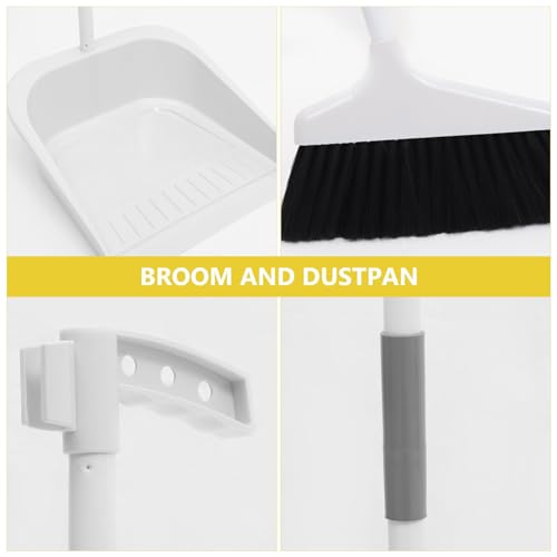 Healifty Broom Heavy Duty Dustpan Broom Set Household Floor Cleaning Tools Broom Dustpan Set 1 Set White - color: Color2