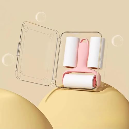 Mini Lint Rollers for Travel, Extra Sticky Portable Lint Remover, Small Sized Portable Lint Removers for Pet Hair and Debris, Travel Essentials (Pink) - color: Pink