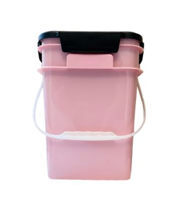 House Naturals 4 Gallon Square Food Grade Plastic Bucket with Lid, Made in USA (Pack of 2) (Pink) - color: Pink