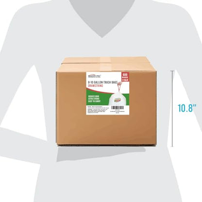 BEIDOU-PAC 8-10 Gallon Trash Bags Drawstring, 600 Count, White & Unscented Garbage Bags Multi-purpose for Business Home Bathroom Kitchen Commercial and Industrial - style: 8-10 Gallon |600 Count