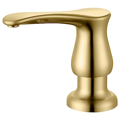 GAGALIFE Kitchen Sink Soap Dispenser Gold, Built in Soap Dispenser with 17 OZ Bottle, Refill from The Top, Liquid Dispenser for Kitchen Sink - color: Gold, size: with Bottle