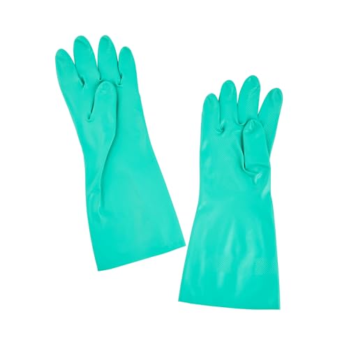 Restaurantware-Clean Tek Professional 15 Mil Small Cleaning Gloves, 1 Pair Of Long Cuff Gloves - Flock Lining, No-Powder, Green Nitrile Chemical Tolerant Gloves, No-Latex, Heavy-Duty Tasks - color: Green, size: Small