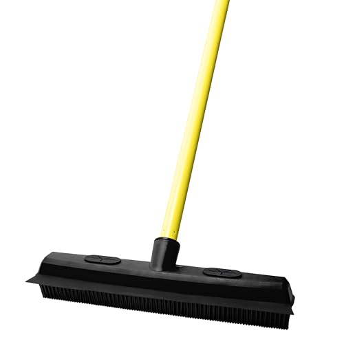 FURemover Pet Hair Removal Rubber Broom, 48" Handle - color: Furemover Sweep Pet Hair Broom