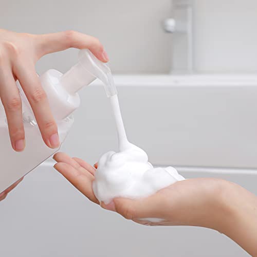 UUJOLY Foaming Soap Dispenser 1L (33.8oz) Refillable Plastic Pump Bottle for Liquid Soap, Shampoo, Body Wash (2 Pcs) (Clear) - color: Clear, size: 33 oz (2 Pack)