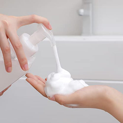 UUJOLY Foaming Soap Dispenser 1L (33.8oz) Refillable Plastic Pump Bottle for Liquid Soap, Shampoo, Body Wash (2 Pcs) (Clear) - color: Clear, size: 33 oz (2 Pack)