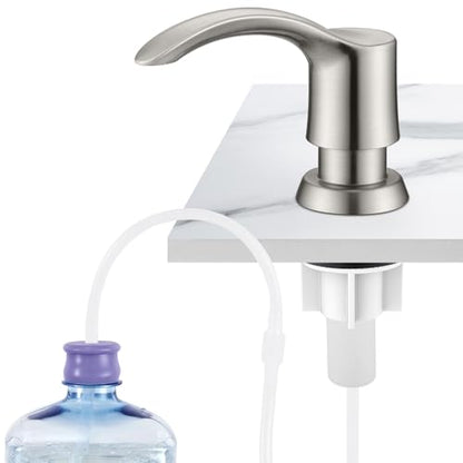 GAGALIFE Kitchen Sink Soap Dispenser - Sink Soap Dispenser Pump with 40" Silicone Soap Dispenser Extension Tube (Brushed Nickel), Say Goodbye to Frequent Refills G080-1BN - color: Brushed Nickel, size: with Hose
