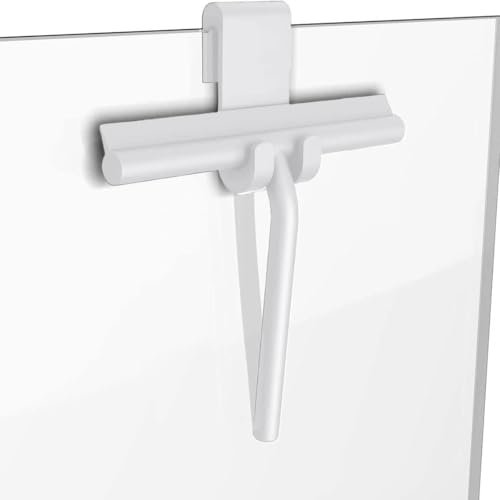 All-Purpose Stainless Steel Shower Squeegee for Bathroom, Kitchen, Shower, Floor Cleaning with Adhesive Hook Sturdy Handle, Professional Cleaners, Window Cleaning for Window Squeegee (White) - color: White