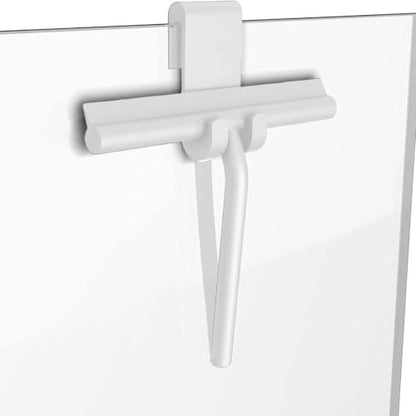 All-Purpose Stainless Steel Shower Squeegee for Bathroom, Kitchen, Shower, Floor Cleaning with Adhesive Hook Sturdy Handle, Professional Cleaners, Window Cleaning for Window Squeegee (White) - color: White