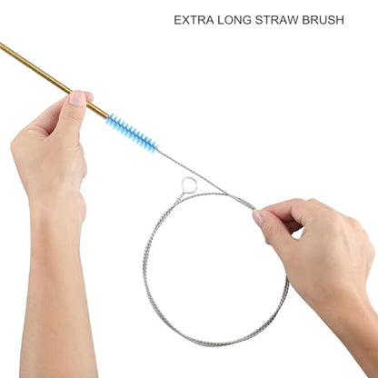 30 Inches Flexible Tube Brush, Extra Long Straw Brush, Pipe Cleaner Brush for Cleaning Straw, Feeding Tube, Siphon Hose, Drain Clog, 4PCS (Blue) - color: Blue