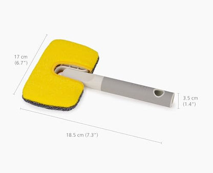 Joseph Joseph CleanTech 2-in-1 Bathroom Tub Shower Cleaning Scrubber with Microfiber pad and Abrasive Scouring Pads - style: Surface Scrubber