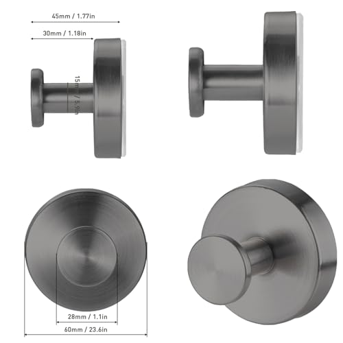 Suction Cup Hooks, Shower Hooks for Inside Shower, No-Drill Towel Hook Stainless Steel Waterproof Suction Hook for Wreaths, Loofah, Towel, Coat, Bath Robe (3, Grey) - color: Gray