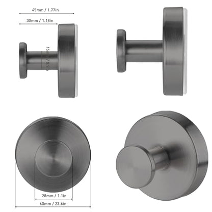 Suction Cup Hooks, Shower Hooks for Inside Shower, No-Drill Towel Hook Stainless Steel Waterproof Suction Hook for Wreaths, Loofah, Towel, Coat, Bath Robe (3, Grey) - color: Gray