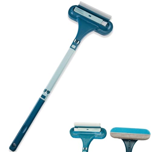 3 in 1 Window Screen Cleaner for Patio and Porch, 64cm Multi Purpose Cleaning Brush with 30 Degree Angled Handle for Home Deep Cleaning (Blue)
