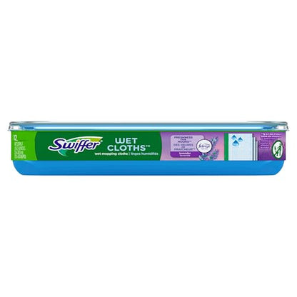 Swiffer Sweep + Mop, Wet Pads Refill, Floor Cleaner for Dirt, Dust, Hair, Cleaning Cloths for Mopping Home, Bathroom, Kitchen, All Purpose Multi-Surface Floor Wipes, Lavender, 12ct - size: 12 Count (Pack of 1)