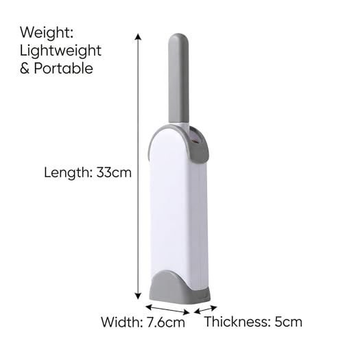 Double Sided Pet Hair Remover Brush, Reusable Lint Brush for Clothes Furniture and Carpet, Fabric and Fur Cleaning Tool, Portable Lint Roller Alternative for Home Travel Daily Use, Grey