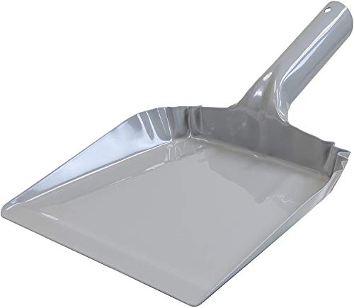 Metal Dust Pan and Brush Set Soft Bristle Wooden Broom Heavy Duty for Fireplace, Garage, Workshop - style: Steel Dustpan