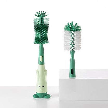 Chemimoso Multifunctional Cleaning Brush, Baby Bottle Brush, Bottle Brush Cleaner Set, Green, Silicone and Nylon Brush - color: Green 1