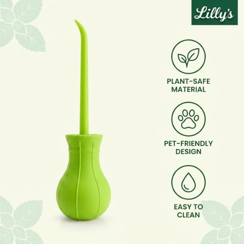 Diatomaceous Earth Applicator Duster, Refillable Powder Duster Bulb for Garden, Plants, Coops & Home, Multi-Purpose Hand Powder Dispenser with Angled Tip for DE & Dry Powders | Lilly's Naturals