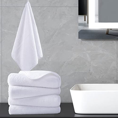 POLYTE Quick Dry Lint Free Microfiber Hand Towel, 16 x 30 in, Set of 4 (White) - color: White
