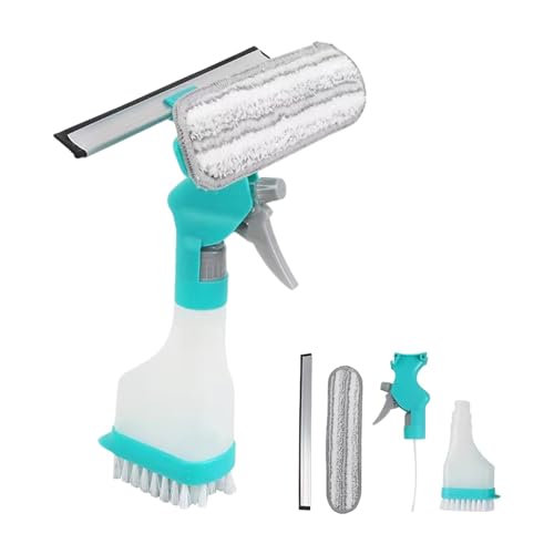 4 in 1 Window Cleaning Kit Professional Squeegee with Spray Bottle for Shower Mirror Glass Car Windshield Countertop Easy Gadget Cleaner Tool