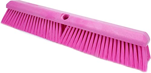 SPARTA Omni Sweep Plastic Push Broom Head, Heavy Duty, Industrial Broom With Color Code System For Outdoor, Indoor, Garage, Concrete, Patio, Kitchen, Bathroom, 18 Inches, Pink - color: Pink, size: 18 Inches
