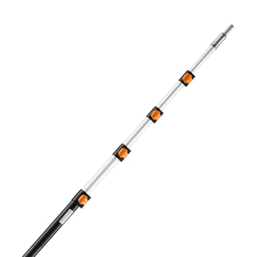 VEVOR Telescopic Extension Pole, 7-30 FT Multi-Purpose Extension Pole, Sturdy Aluminum Alloy Paint Extendable Pole with Flip-Lock Design, Telescopic Pole for Painting, Dusting and Cleaning - style: 7-30 FT