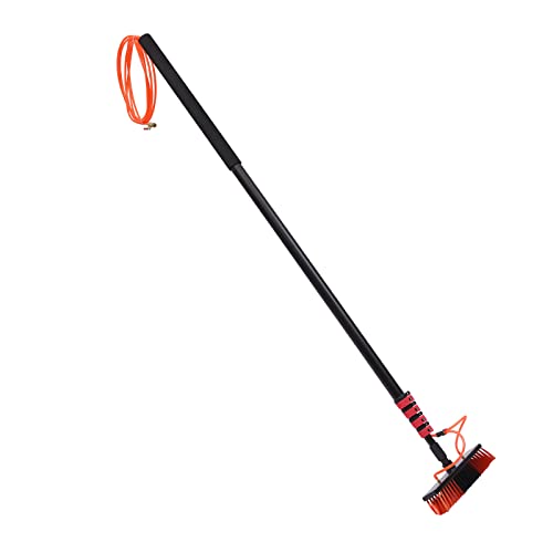 Water Fed Pole Kit,20 Feet Reach Solar Panel Cleaning Brush,Window Glass Solar Panel Cleaning System Washing Equipment Tool & Spray Washer Water Fed Pole w/Squeegee