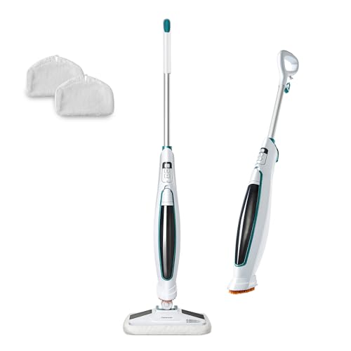 Kenmore SM2060 S200 Series Steam Mop for Floor Cleaning with Easy Scrubber & 2pcs Washable Pads, 2 Modes, Quick-Heating, Lightweight for Hardwood and Tile - color: White
