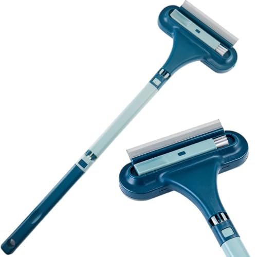 3 in 1 Window Screen Cleaner, Mesh Window Screen Cleaning Brush with Squeegee, Multi-Purpose Tool for Patio, Door and Porch Screens (Blue)