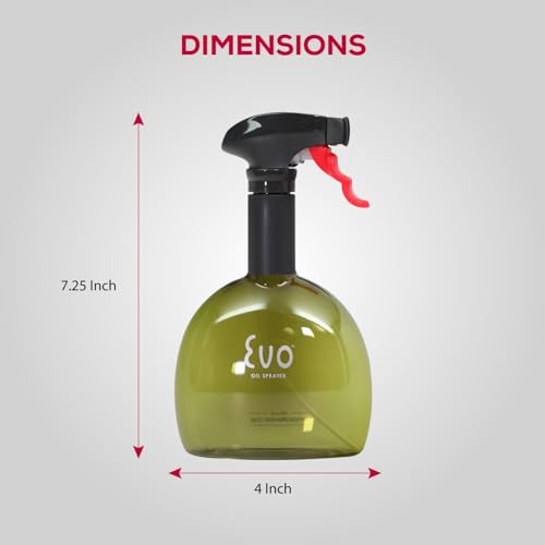 Evo Oil Sprayer Mini Non-Aerosol for Olive Oil, Cooking Oils, and Vinegars, Green, 8-Ounce Capacity, Set of 2 - color: Green