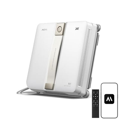Mova N1 Window Cleaning Robot, Compact Dual-Spray Window Cleaner, 8000Pa Suction, 12-Level Safety Protection, Intelligent Path Planning, 6 Cleaning Modes, for Windows Glass Tiles & Marble, White - color: White