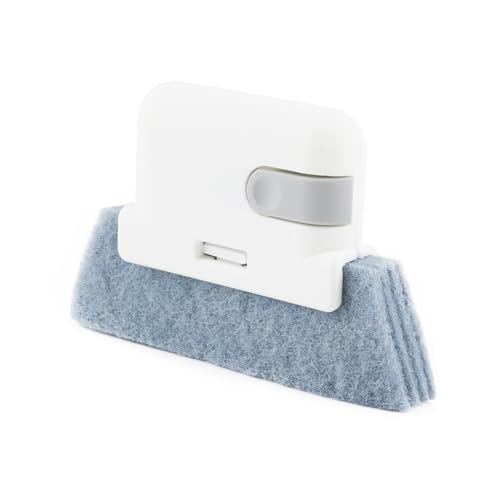 Window Track Cleaner Brush, Groove Cleaning Brush 2 in 1 Cleaner Tool Grip Brush for Window lides Gaps Tile Lines Shutter Car Vents,Gray - color: Gray