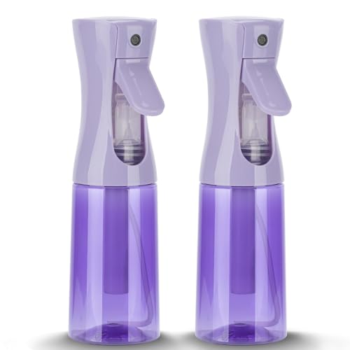 Spray Bottle for Hair (6.8OZ /200ML) Continuous Ultra Fine Mist Sprayer for Hair, Salons, Barber, Plants, Skin Care, Cleaning 2 Pack Purple - color: Clear Purple, size: 200ml-2 Pack