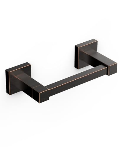 FORIOUS Toilet Paper Holder Wall Mount, Stainless Steel Rustproof Double Post Pivoting Tissue Roll Holder for Bathroom, Commercial Toilet Paper Dispenser (Oil Rubbed Bronze, Square) - color: Oil Rubbed Bronze, size: Square 1 Pack