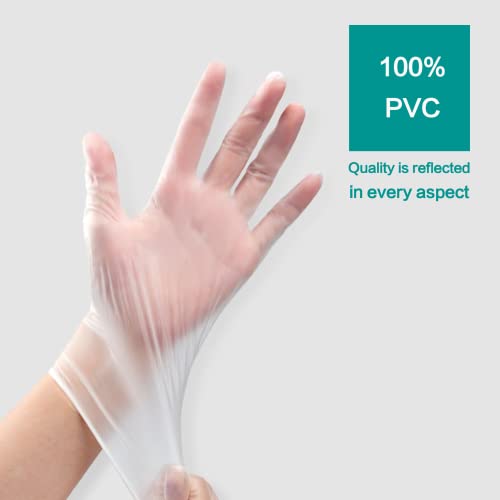 Dr.GreenPanda Clear Vinyl Disposable Gloves Food Safe Latex Free Powder Free for Cooking Cleaning Food Service GPVF or MPVF