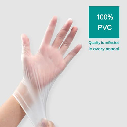 Dr.GreenPanda Clear Vinyl Disposable Gloves Food Safe Latex Free Powder Free for Cooking Cleaning Food Service GPVF or MPVF