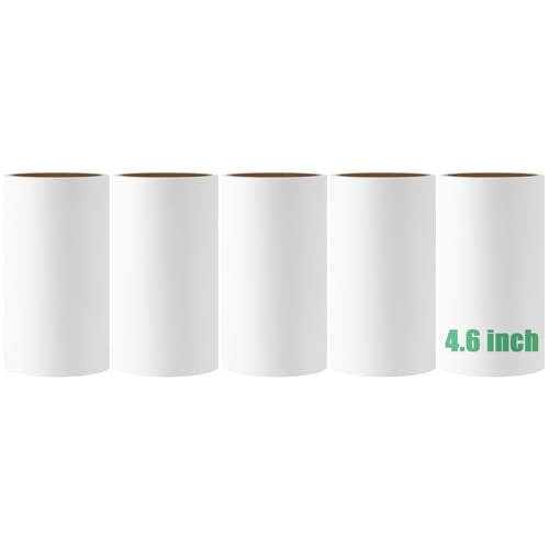 4.6 inch Giant Lint Roller Refills Compatible with Evercare Giant Lint Rollers and T Handle Lint Roller Extreme Stick Pet Hair Remover Adhesive Refills 5 Rolls 60 Sheets per Roll Total 300 Sheets - size: 4.6 inch Giant