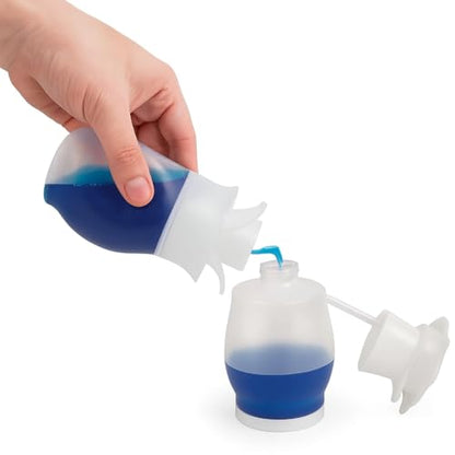 Refillable Dish Soap Dispenser with Dual Action Pump & Squeeze – Clear BPA-Free Bottle for Kitchen Sink, 13.25 oz – Compatible with Liquid Dish Soaps
