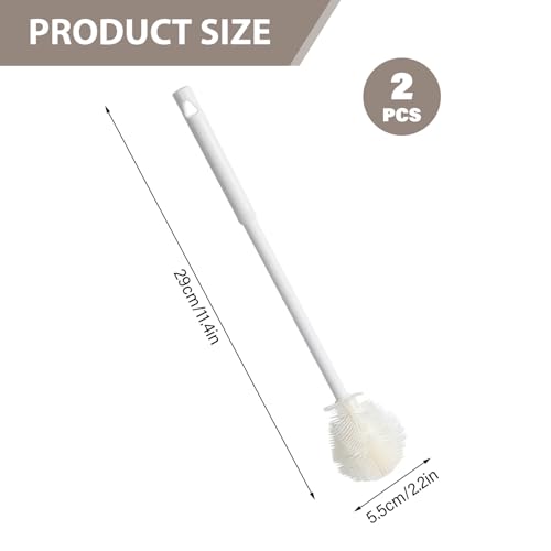 Long Handle Water Bottle Cleaner 360° Flexible Silicone Brush use for Cleaning Narrow Jars Mugs and Baby Bottles 2PCS - color: 2pcs