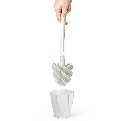 Better Living Products 17253 LOOEEZ Hygienic Toilet Squeegee/Brush, White with Grey