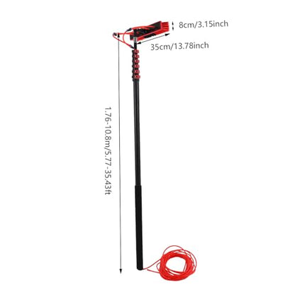35FT Water Fed Pole Kit Adjustable Solar Panel Cleaning Kit with Telescopic Pole & Rotatable Brush for Window Glass Roof Outdoor Cleaning Equipment - size: 35.43FT