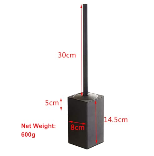 Toilet Bowl Cleaners Brush and Holder KWQKEM Freestanding Toilet Brush and Holder Set Modern with Lid 304 Stainless Steel (Matte Black) - color: Black, size: Freestanding