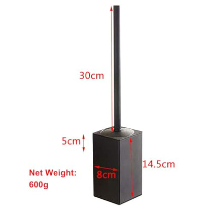 Toilet Bowl Cleaners Brush and Holder KWQKEM Freestanding Toilet Brush and Holder Set Modern with Lid 304 Stainless Steel (Matte Black) - color: Black, size: Freestanding