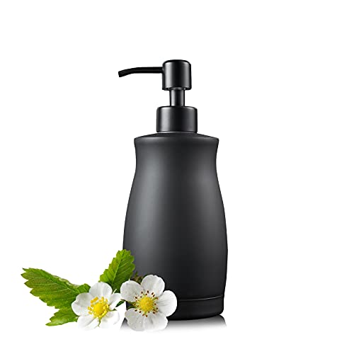 304 Stainless Steel Countertop Black Soap Dispenser Rust Resistant Leak-Proof Liquid Hand Sanitizer Pump with Hopper，for Kitchen Sink, Countertop, Bathroom (13.5oz/400ml) - color: Black Gel Style